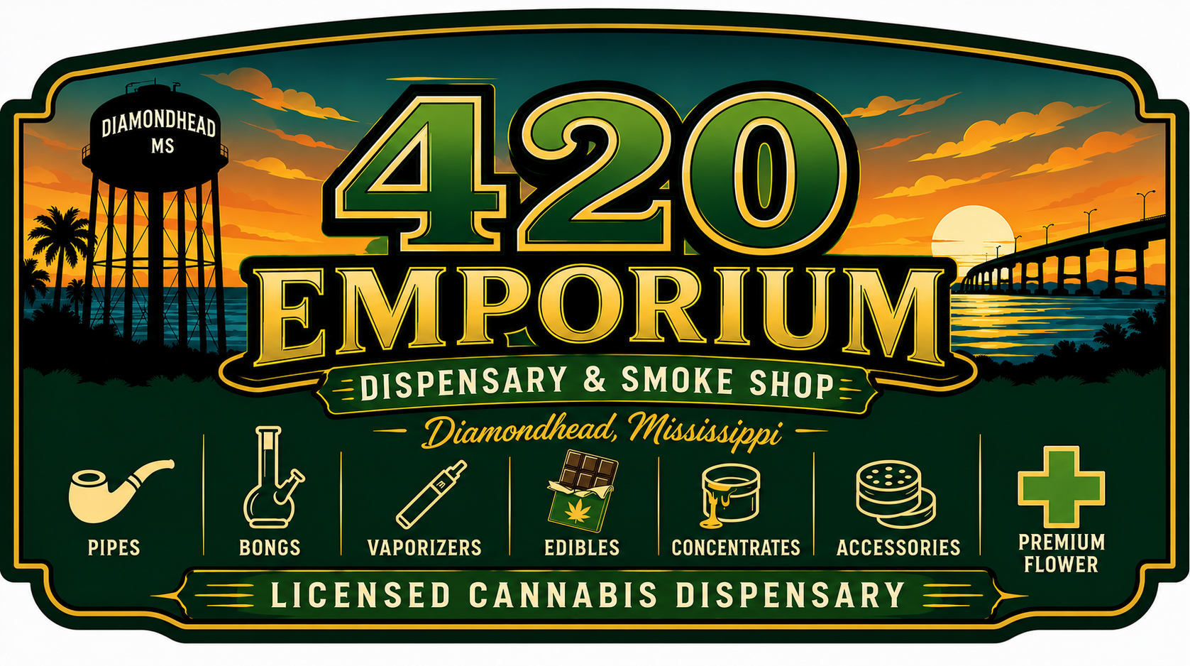 420 Emporium Dispensary and Smoke Shop sign artwork
